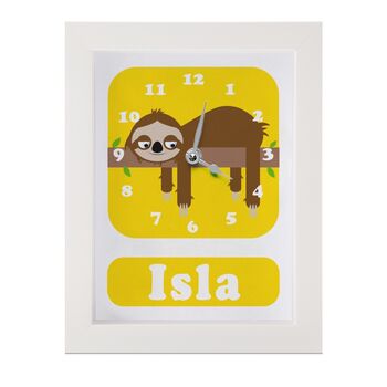 Personalised Children's Sloth Clock, 9 of 9