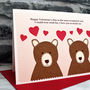 'Bears In Love' Personalised Valentines Card, thumbnail 3 of 4