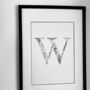 'Letter W' Linear Illustration Print, thumbnail 5 of 7