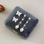 Kayla Ivory Silver Butterfly Charm Pearl Drop Earrings, thumbnail 2 of 6