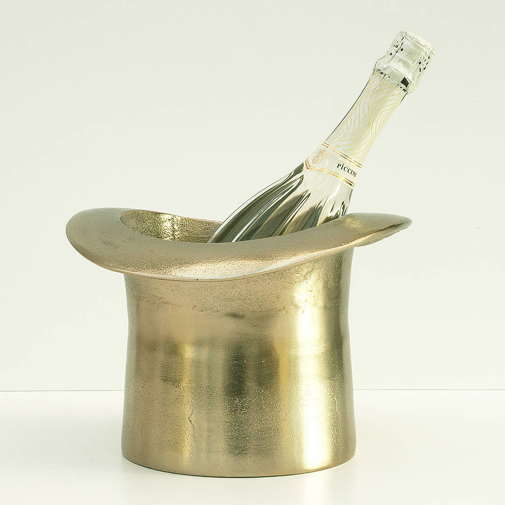 gold top hat wine cooler by primrose & plum