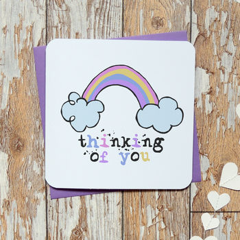 'thinking Of You' Rainbow Sympathy Card By Parsy Card Co ...