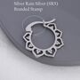 Sterling Silver Lotus Flower Hoop Earrings, thumbnail 9 of 12