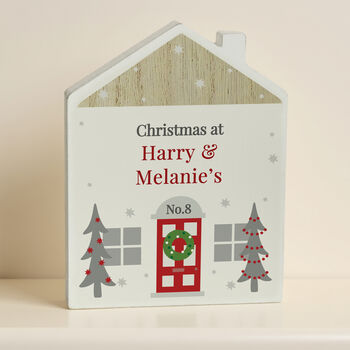 Personalised Christmas Wooden House Ornament, 4 of 6