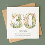 Personalised Botanical Birthday Card – Any Age, thumbnail 2 of 9