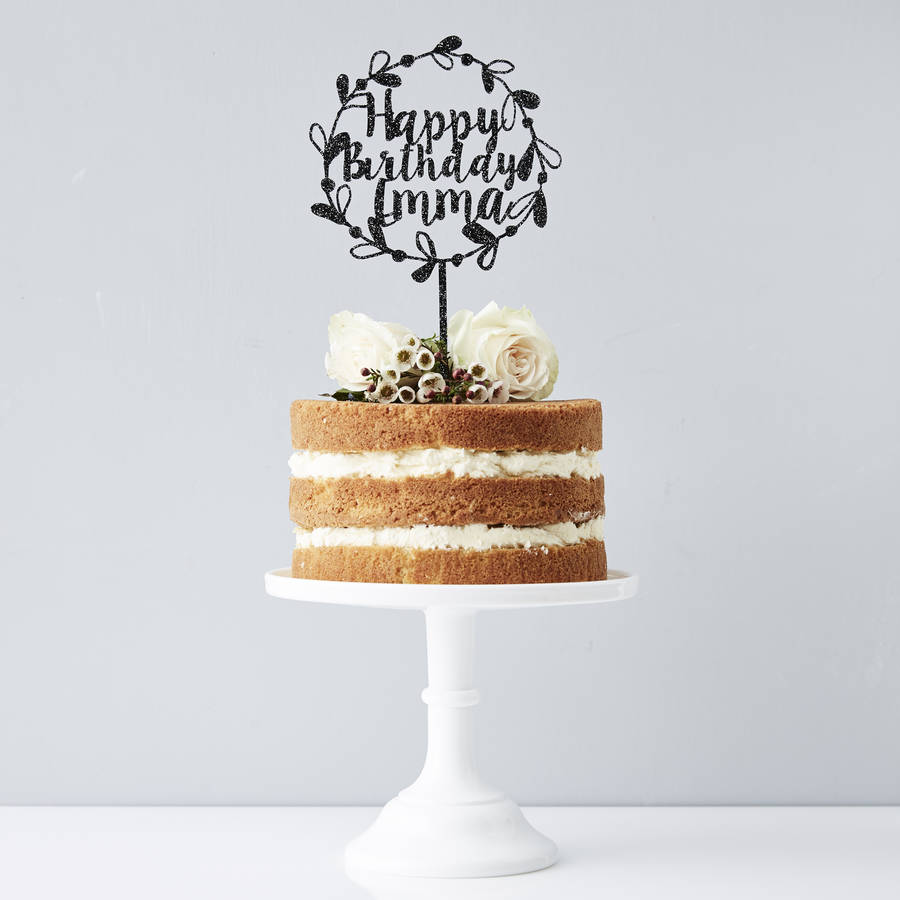 personalised floral birthday cake topper by sophia ...