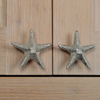 Large Starfish Solid Pewter Cabinet Handle, Door Knobs, 4 of 9