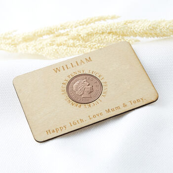 16th Birthday 2010 Penny Personalised Wallet Card, 2 of 6