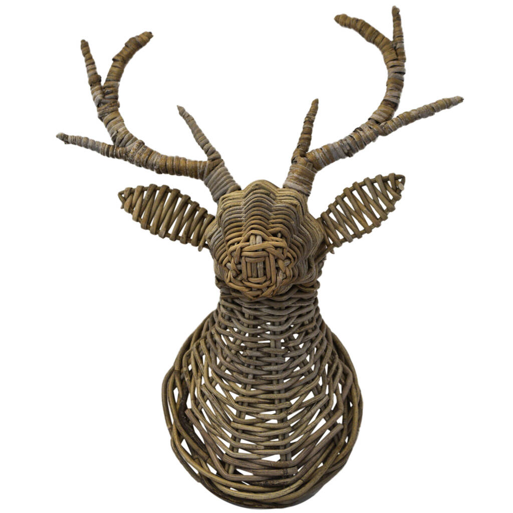 Wall Hanging Wicker Deer Head By Lime Lace ...