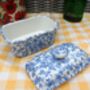 Lidded Butterdish In Blue Blossom Chintz Design, thumbnail 5 of 6