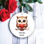 Personalised Owl Love Heart Decoration, thumbnail 1 of 2