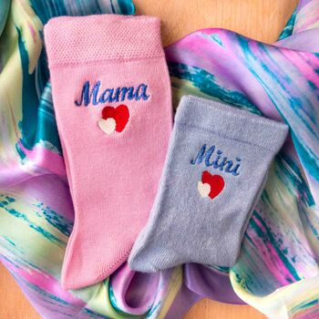 Personalised Mama And Mini Matching Socks, 2 of 4