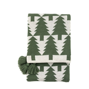 Christmas Tree Throw With Tassels, 4 of 4