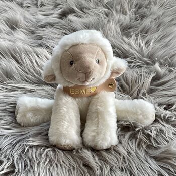 Personalised Huggy Lamb Soft Newborn Toy, 2 of 7