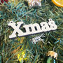 Ivory Hanging Xmas Tree Small Sign Christmas Decoration, thumbnail 3 of 4