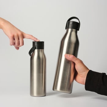 Circular And Co 500ml Stainless Steel Water Bottle Uncoated Black, 6 of 8