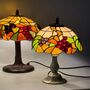 Floral Tiffany Table Lamp, Home Decor, Handmade Antique, thumbnail 11 of 12