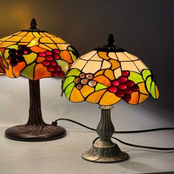 Floral Tiffany Table Lamp, Home Decor, Handmade Antique, 11 of 12