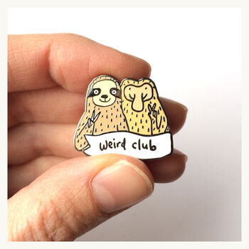 Weird Club Sloth Enamel Pin Badge, 2 of 3