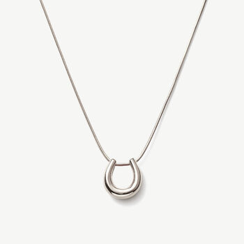 Gold Or Silver Women’s Chunky Horseshoe Pendant Necklace, Minimalist Jewellery, 6 of 7