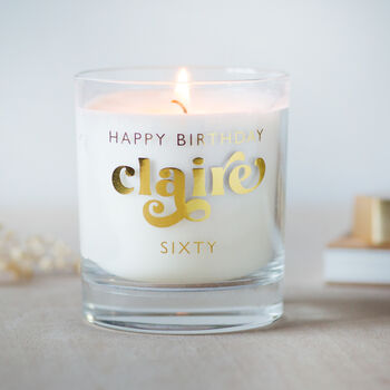 60th Birthday Personalised Candle, 2 of 3