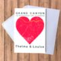 Greetings Card A5 Where We Met Map Personalised Heart, thumbnail 1 of 2