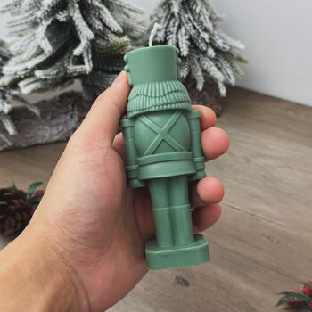 Green Nutcracker Christmas Candle Christmas Decoration, 6 of 8