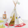 Canvas Tipi Play Tent And Personalised Flag, thumbnail 1 of 3