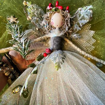 Enchanted Christmas Woodland Berry Fairy Treetopper, 3 of 12