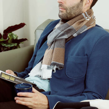 Men's Personalised Cashmere And Wool Plaid Scarf, 6 of 12