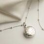 Sterling Silver Decorative Round Locket, thumbnail 4 of 8
