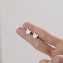 Minimalist Cat Face Stud Earrings In Sterling Silver, thumbnail 3 of 10