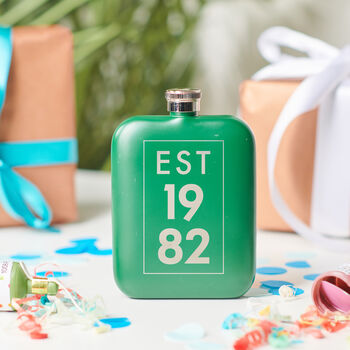 Personalised 40th Birthday Year Hip Flask, 2 of 7