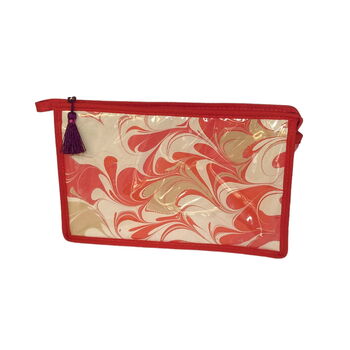 Cherry Red Marbled Wash Bag, 2 of 4