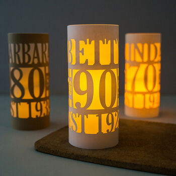 Personalised 100th Birthday Lantern Centrepiece, 9 of 9