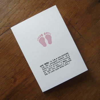 baby footprint card by made by b | notonthehighstreet.com