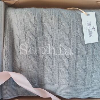 Personalised Pure Cashmere Baby Blanket Gift Boxed, 9 of 12