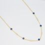 Hexagon Lapis Gemstone 18k Gold Plated Necklace, thumbnail 2 of 3