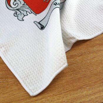 Tea Towel Personalised With Coat Of Arms In Full Colour, 5 of 7