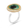 Large Round Emerald Reef Adjustable Ring, thumbnail 3 of 6