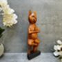 32cm Handcarved One Leg Yoga Cat Wooden Ornament Gift, thumbnail 11 of 12