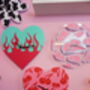 Cherry Happy Face Heart Shape Decorative Clock, thumbnail 6 of 7