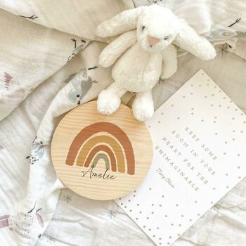 Personalised Earthy Baby Name Rainbow Sign, 2 of 8