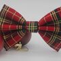 Red And Gold Tartan Dog Bow Tie, thumbnail 9 of 12