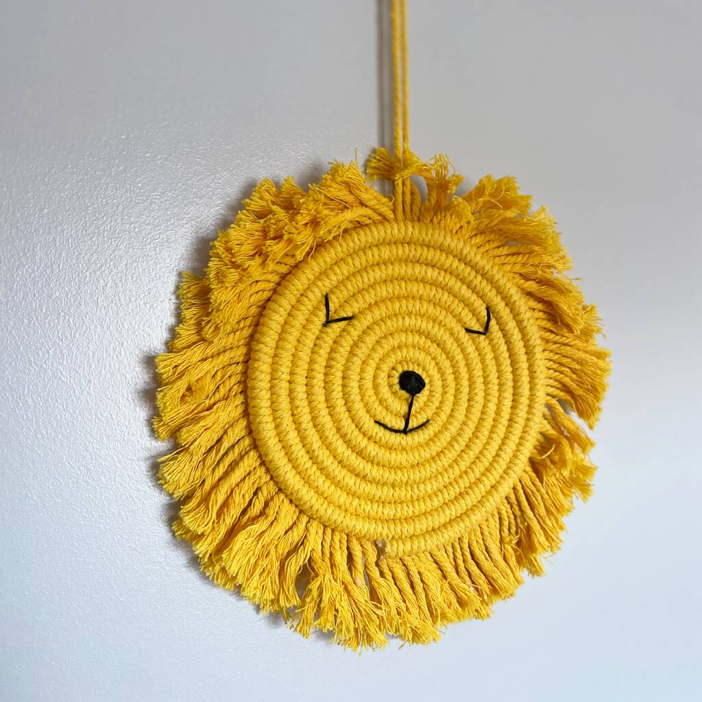 Lion Animal Macrame Wall Hanging By The Macra Lab