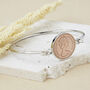 50th Birthday 1976 Penny Bangle Bracelet, thumbnail 2 of 9