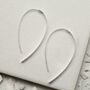 Sterling Silver Oval Threader Earrings, thumbnail 6 of 12