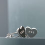 Personalised Silver Plated Heart Cufflinks, thumbnail 4 of 5