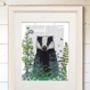 Badger In The Garden, Book Print, Framed Or Unframed, thumbnail 3 of 7