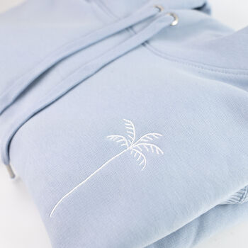 Palm Tree Embroidered Hoodie ~ Cream, 8 of 11